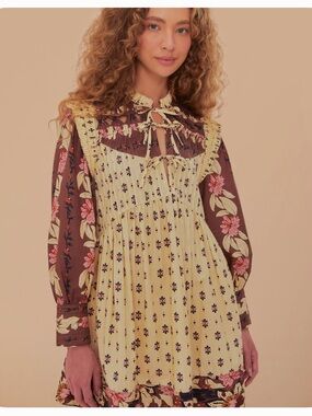 Farm Rio Floral Cream Dress